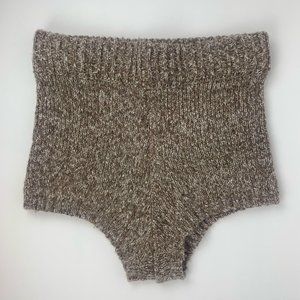 FOREVER 21 Brown Marled Knit High Waist Taupe Shorts Sz‎ S